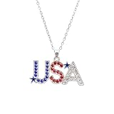 Wiffe Collar de aleación patriótica con diamantes elegantes para mujeres y hombres Accesorio unisex para día de la independencia y uso diario Collar patriótico