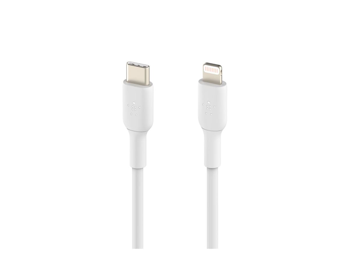 Belkin USB-C - Lightning Kablosu (Hızlı Şarj Kablosu) Hızlı Şarj MFi Sertifikalı USB-C Kablosu (Beyaz, 1 m)