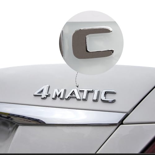 Image of 4-Matic Emblem 3D ABS Trunk Logo Badge Decoration Gift (Chrome Silver) Compatible for Mer-CED-ES-Be-nz Accessories (A1)