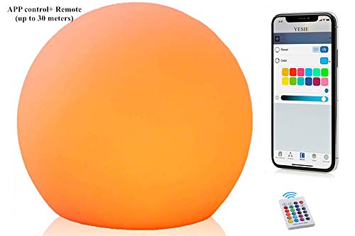 YESIE 8-Inch IP67 Cordless LED Floating Pool Ball Light, New Removable and Easy