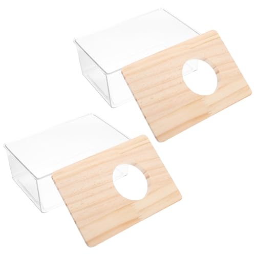 Abaodam 2Pcs Hamster Bath Box Transparent Chinchilla Bath Container for Small Pets Easy to Clean Practical Bath Accessory for Hamsters and Guinea Pigs