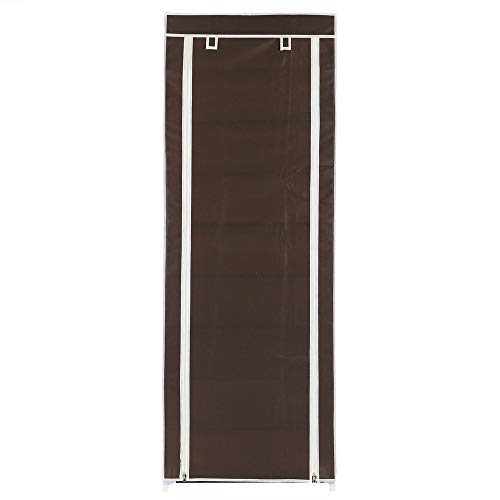Homegear Large Free Standing Fabric Shoe Rack/Storage Cabinet/Closet Brown #TOP2