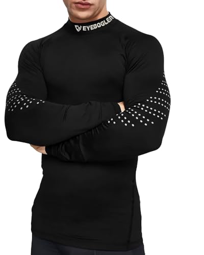 Image of EYEBOGLER Men Solid High Neck Full Sleeve Regualr Fit T-Shirt