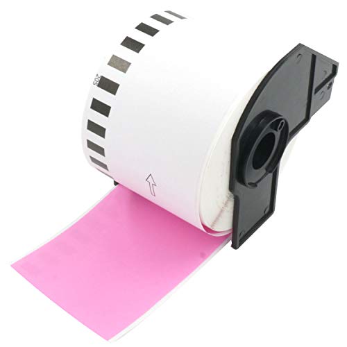 BETCKEY - Continuous Length Labels Replacement for Brother DK-2205 (2.4 in x 100 ft), Compatible with Brother QL Label Printers [1 Rolls/Continuous Labels, Pink]