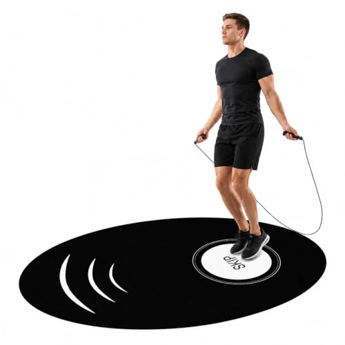 TOMAIX 36 x 55 Large Jump Rope Mat High-Density Rubber Exercise Mat Non-Slip and Shock-Absorbing Suitable for Indoor and Outdoor Home Gym Workouts.