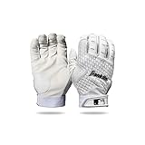 Concept Kart Franklin Sports MLB 2nd-Skinz Batting Gloves Youth (Age 7 – 12) Baseball/Softball Glove Pairs for Kids Boys and Girls Secure Grip Fit (Youth - Large, White)