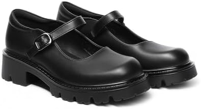 DREAM PAIRS Mary Jane Platform Pumps Shoes for Women,Black-Pu,9 - 4