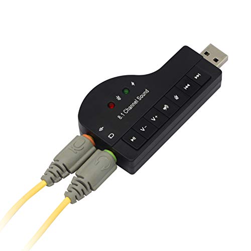 Honglei 8.1-kanaals USB externe geluidskaart audioadapter virtueel 3D-geluid - plug and play met LED-licht voor… - Image 6