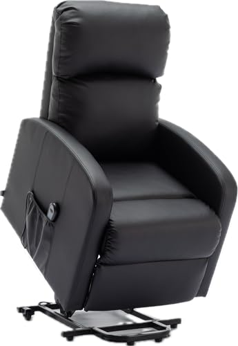 Astan Hogar Sillón Relax Con Función Auto-Ayuda (Levanta Personas), Reclinación Eléctrica, Tapizado en PU Anti-Cuarteo, Modelo Premium AH-AR30620NG