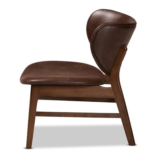 Sillón moderno marrón con efecto cuero sintético miniatura 5