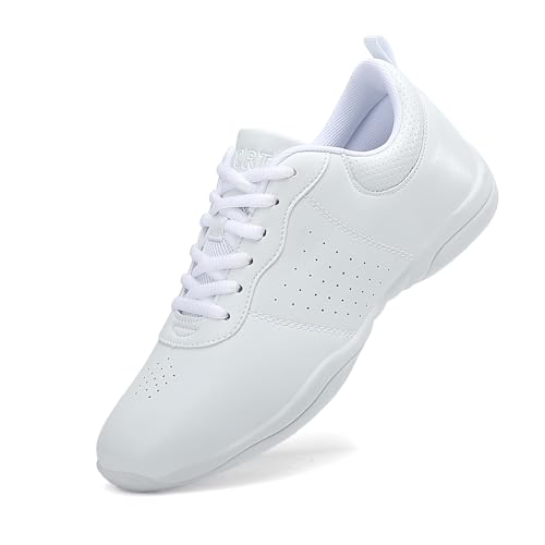 Kuikeiu Girls White Cheer Shoes Youth Cheerleading Dance Sneaker Training Competition for Girls
