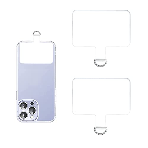 GoldRock 2 Stück Handykette Handy Lanyard Pads, Transparent Handykette Patch Universal Pads, Handyband Handy Lanyard Patch, Wasserdicht Handy Pads für Kette, Telefon Patch für die Meisten Smartphones