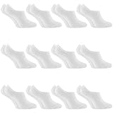 Charles Wilson Paquete de 12 Pares de Calcetines Invisibles de Entrenamiento para Hombre (6-8.5, White)