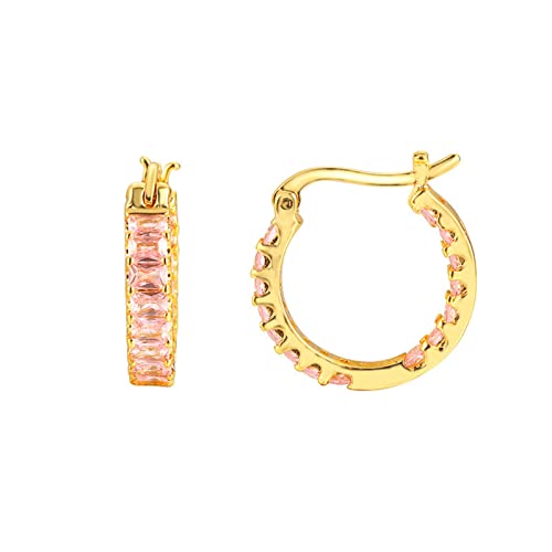 Boucles d'oreilles tige or femme avec zircone cubique mariage