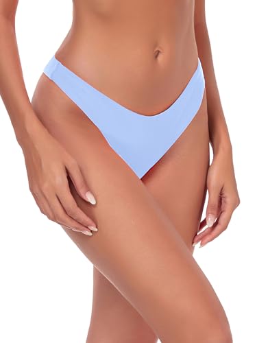 Bas de bikini coquin bleu mer avec coupe échancrée flatteuse L - 4