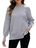Jersey Mujer Invierno Oversize : Suéteres clásicos cuello redondo tiene un corte holgado, libertad de movimientos, y resulta muy cómodo para cualquier tipo de cuerpo. Mujer casual jersey de manga larga para mujer ideal para primavera, otoño y principios de invierno.
