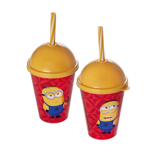 Copo Shake 280 ml com Canudo Meu Malvado Minions Sortido 1 Peça Plasútil