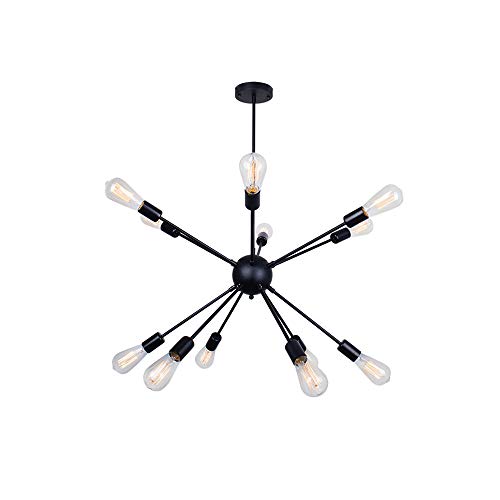 70% Off Everything YHYSTL Modern Black Sputnik Chandeliers 12 Lights Modern Pendant Lighting Industrial Pendant Ceiling Light Fixture for Dining Room Living Room Bed Room Kitchen