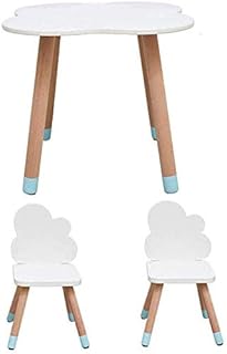CTC Juego de mesa y silla para niños, mesa de actividad portátil de madera maciza, sala de juegos/guardería/preescolar/muebles de jardín de infantes/Silla de la Nube