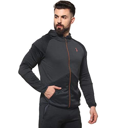Campus Sutra Men Active Sports Wear Jacket With Hooded Collar, Dri-Fit, Long Sleeves, Track Zipper Closure, Gym, Running & Travel Upper Wear Jackets Crafted With Comfort Fit & High Functionality 1