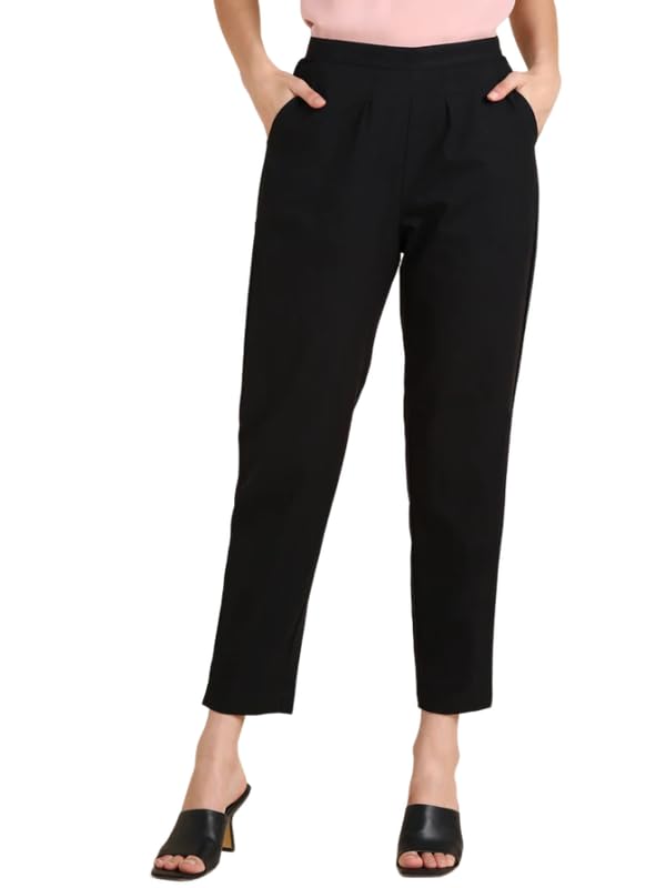 Image of Regular Fit Cotton Woman Trousers Pants Kurti Pant Casual Daily Formal Office Use