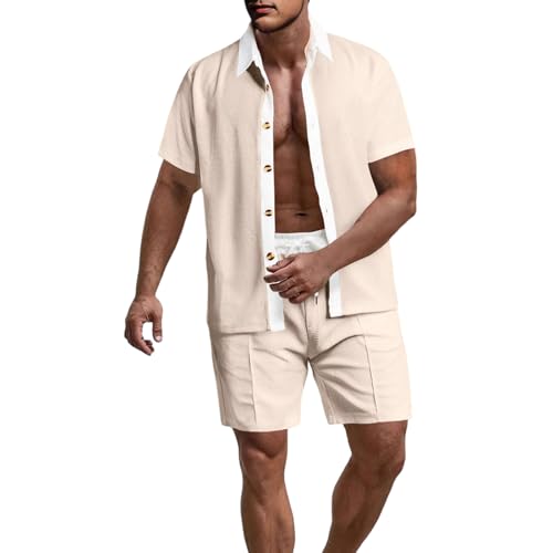 Ensemble chemise et short col boutonné tenue deux pièces homme