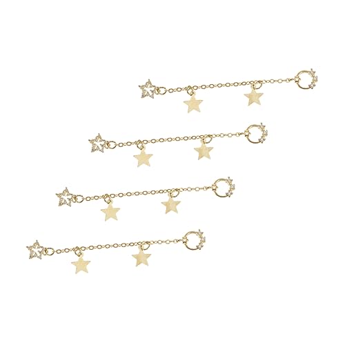 Beatifufu 4pcs Nail Art Chains Alloy Chain Design Butterfly Bow Nail Drill for DIY Manicure Decorations