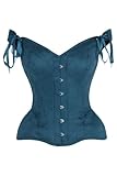 Daisy Corsets Womens Blue Suede Steel Boned Corset Top & Plus Size Western Fashion Apparel