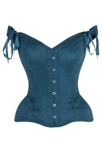 Daisy Corsets Womens Blue Suede Steel Boned Corset Top & Plus Size Western Fashion Apparel