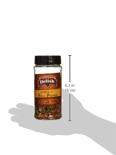 Dried Red And Green Bell Peppers Mix By It's Delish, 3 Oz. Medium Jar #TOP3