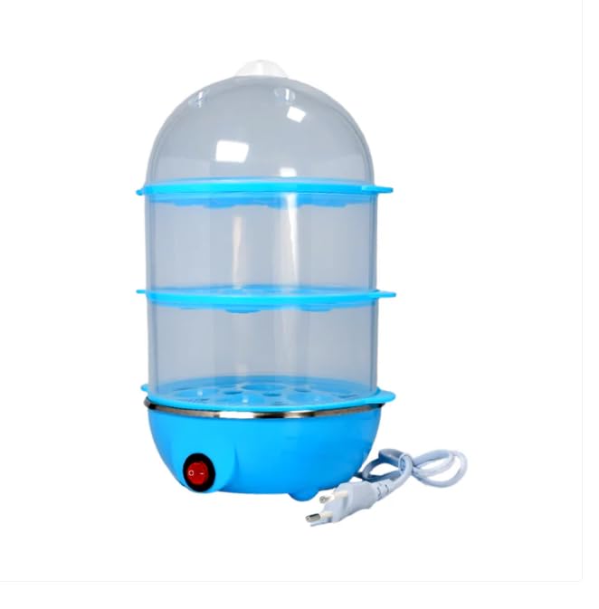 3 Layer Electric Egg Boiler | Automatic Egg Cooker & Poacher | Multi-Functional Food Steamer | Stainless Steel Heating Plate | 21 Eggs Capacity