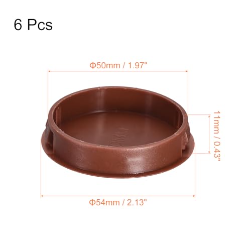 Image of uxcell 50mm /1.97 inch Plastic Hole Plugs, 6Pcs Flush Type Panel Round Snap in Fastener Knockout Locking Plugs for Furniture Insert End Caps Panels, Red