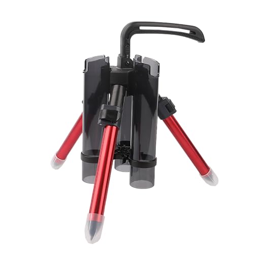 ロッドホルダー 竿立て 釣り竿置き ポータブル折りたたみロッドインサーター、三脚スタンド、海釣り、氷釣りロッドハンガー、アルミニウム合金釣り竿収納屋外ラック、持ち運びが簡単、ポータブル機器ホルダー (ショートスタイル,レッド)