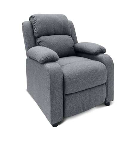 INTENSE DECO Fauteuil Relax Riga Tissu Gris