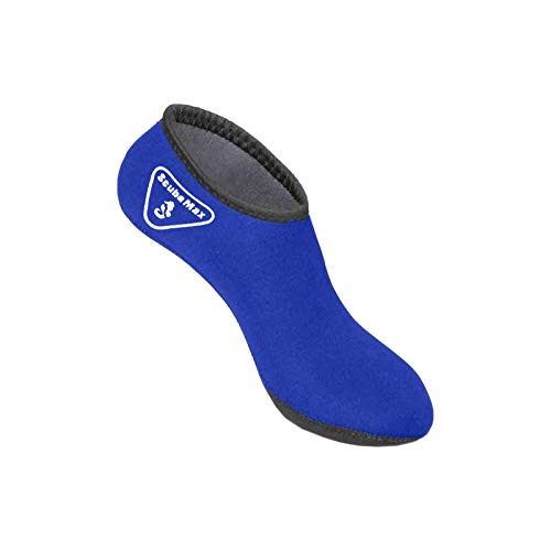ScubaMax 3mm Snorkeling, Scuba Diving Fin Low Cut Neoprene Sock (Royal Blue, Medium)