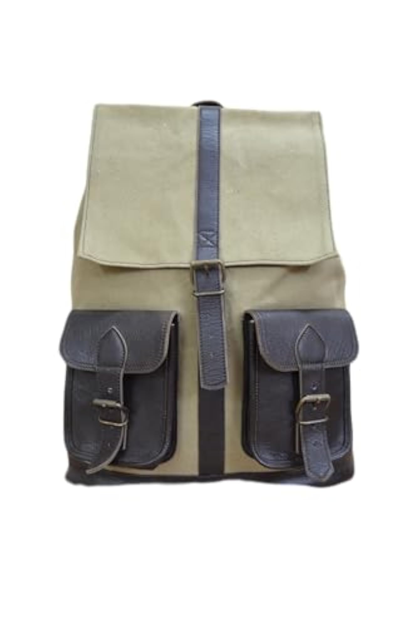 Casual Canvas Backpack for Boys and Girls, Khaki