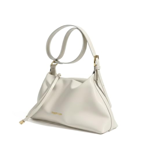 Bolsa Feminina Couro Plutônio Média Impermeável Original ALWY Luxo Moderna (Off White)