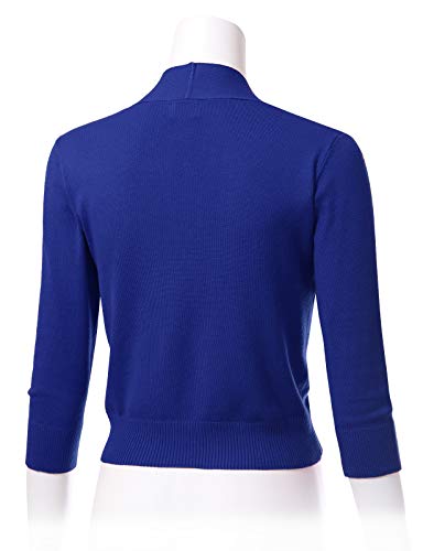 Image of Allsense Women's 3 /4 Sleeve Cropped Shrug Cardigan | Classic Bolero, Open-Front, Lightweight Soft Fine Knit Cover Up