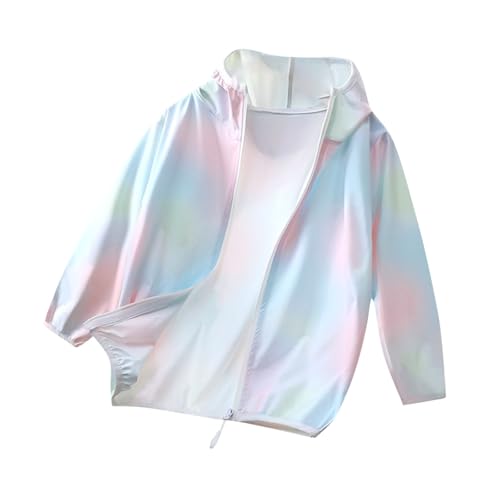 Kids Zip-Up Cooling Sun Shirt Hoodies Girls Boys UPF50+ Sun Protection Loose Hooded Jacket Summer Outfits for 3-16 Years