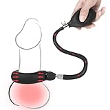 Inflatable Penis Ring, Silicone Adjustable Cock Ring CBT Testicles Gag Erection Rings Training Bondage Increase Pleasure SM Scrotal Restraint Scrotum BDSM Aduly Sex Toys for Men Gay