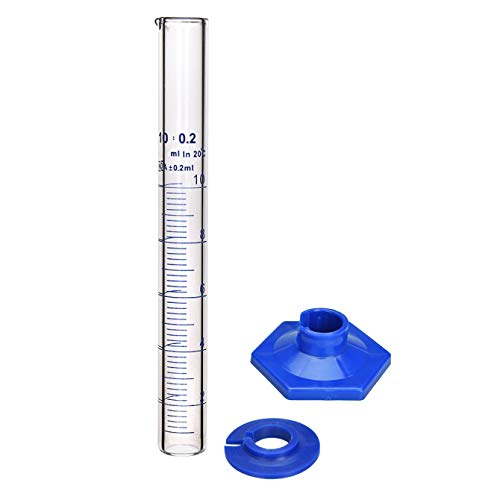 Thick Glass Graduated Cylinder Measuring Liquid Lab Cylinders with Anti-Falling Plastic Base and Bumper Guards (Glass, 10ML) - Image 3