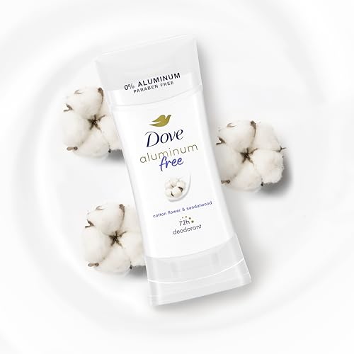 Dove Aluminum Free Deodorant for Women 3 Count Cotton Flower & Sandalwood 72 hour odor protection 2.6 oz