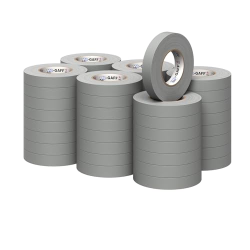 1" Pro Gaff Gaffers Tape 55 yards length gray matte. Premium Heavy-Duty Gaffers Tape trusted by professional Gaffers. Made in the USA. Holds Tight, Easy to remove. (Pack of 48)