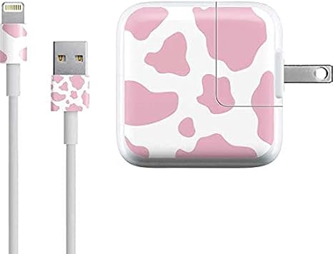Skinit Decal Other Skin Compatible with iPad Charger (10W USB) - Originally Designed Pink Cow Print Design