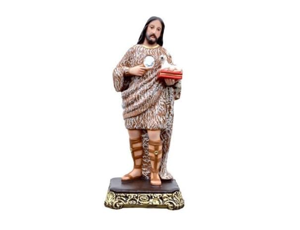 Generico ArteSacraCaravaggio Statua di San Giovanni Battista cm 40 (15,74 inches) in marmo resina decorata a mano di produzione artigianale italiana