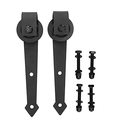 Polea para puerta corredera Rueda enrollable para puerta de granero Rueda colgante de acero al carbono de alta resistencia, silenciosa, suave y deslizante, para puertas de