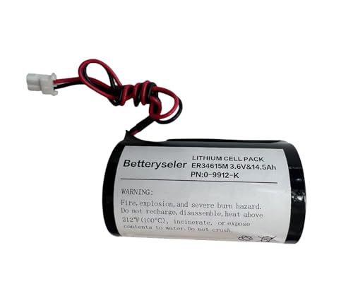 Visonic Powermax - Batería de repuesto para MCS-710, MCS-720, MCS-730, 3,6 V, alarma de sirena 0-9912-K, ER34615M/W200(A) 14,5 Ah (litio D, ER34615M, 14500 mAh/2 A)