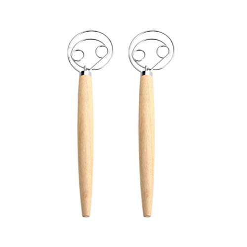 2Pcs Teig Schneebesen Brot Mixer Edelstahl Pizzateig Schneebesen für Die Brotherstellung Mixer Schneebesen Küchenqualität Handmixer Und Mixer