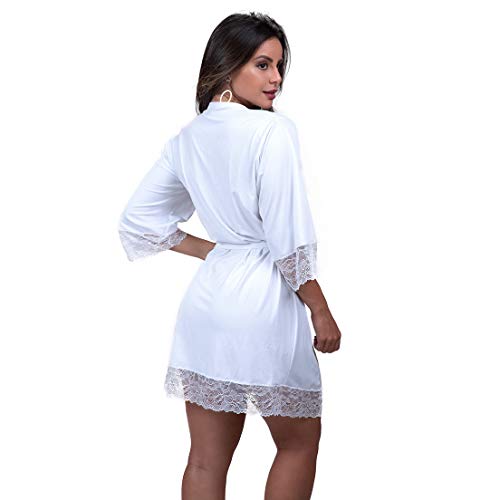 Robe Feminino em Microfibra Premium Diário Íntimo (P, Branco)