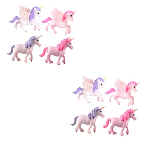 iplusmile 8個 ペガサスユニコーン ユニコーンモデル マイクロおもちゃ 小さい ユニコーンパーティー記念品 ユニコーン像 車 盆栽ユニコーン 動物の装飾品 ユニコーンクラフト 塩ビ
